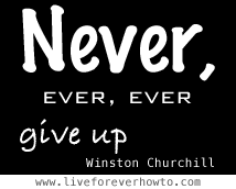 NEVER EVER GIVE UP WC www.liveforeverhowto
