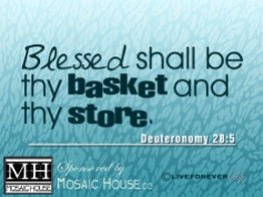 Blessed shall be thy basket and thy store Deuteronomy 28:5