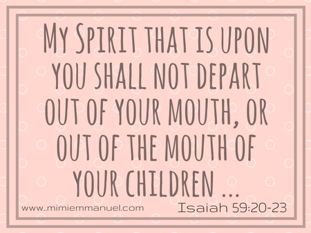 My spirit that is upon you Isaiah 59:20-23